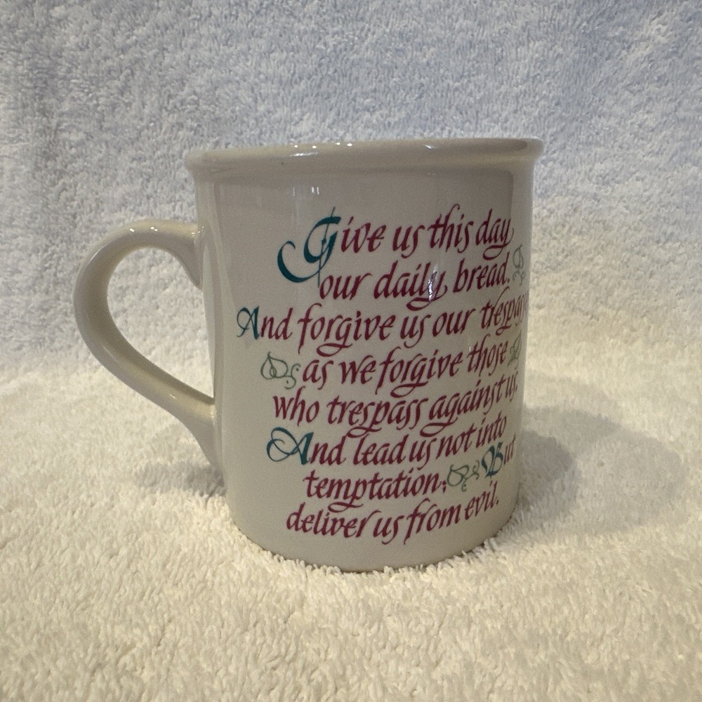 HALLMARK Mug Mates 1987 Lord's Prayer Double Sided Coffee Mug 3.5x3" - Picture 3 of 7